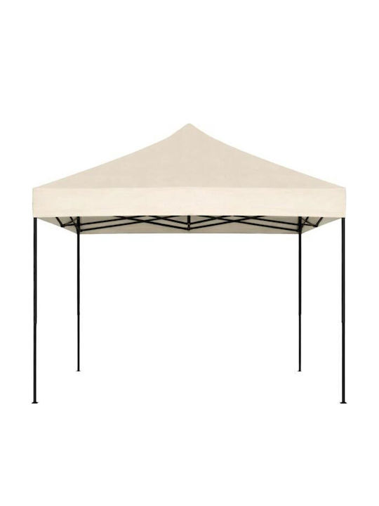 Foldable Garden Gazebo Beige 3x3m