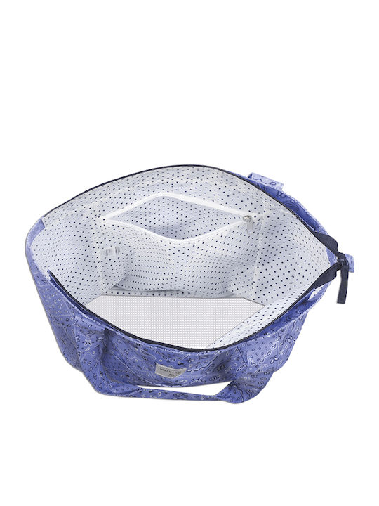 Walking Mum Fabric Beach Bag Light Blue