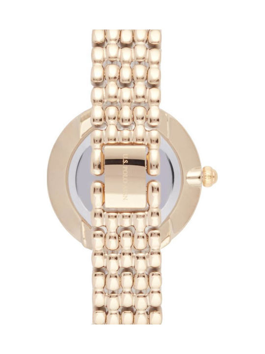 U.S. Polo Assn. Womens Watch Battery with Gold Metal Bracelet