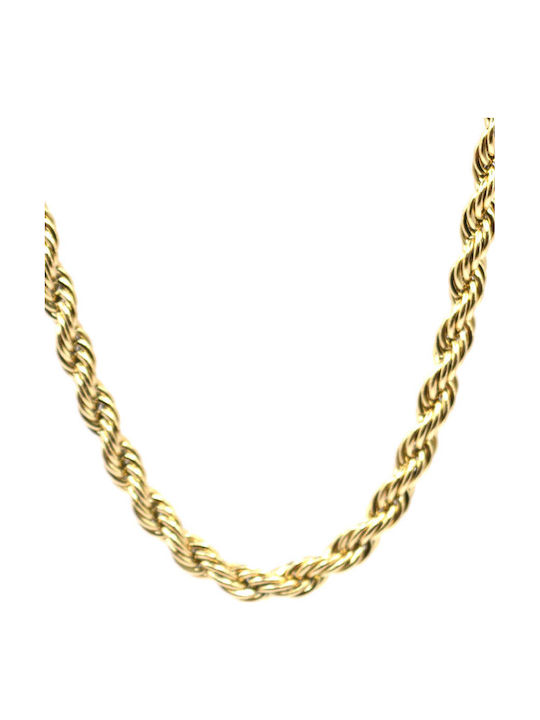 GUF Neck Chain Spiral Stainless Steel Gold Plated Length 52cm