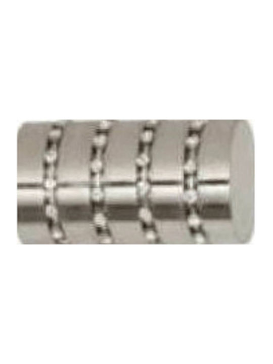 Import Hellas Μεταλλικό Κουρτινόξυλο Νo 7 Μονό Φ25mm 140εκ. Νίκελ Ματ