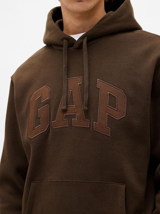 Arch Logo Sweatshirt with Hood Ground Brown