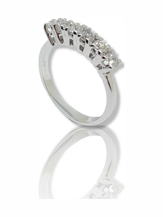 Mentzos Damentlicher Ewigkeitsring mit Diamant aus Weißgold 18K
