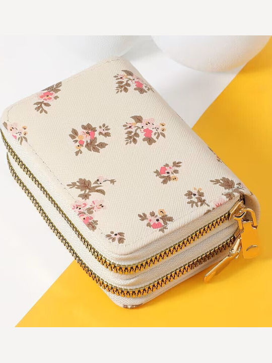 By Queen Elegant Women's Wallet Floral Mini Wallet Double Zipper