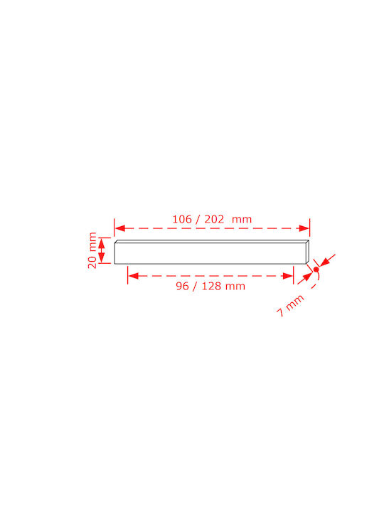 Viobrass Λαβή Επίπλου από Μέταλλο Inox Matt με Απόσταση Κέντρων 128mm 96