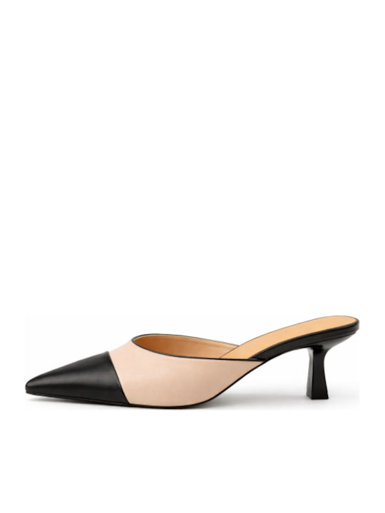 Mules With Thin High Heel In Beige Colour SB-C-788-26ML-BEIGE