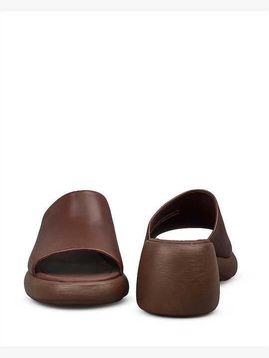 Mules with Heel in Brown Colour