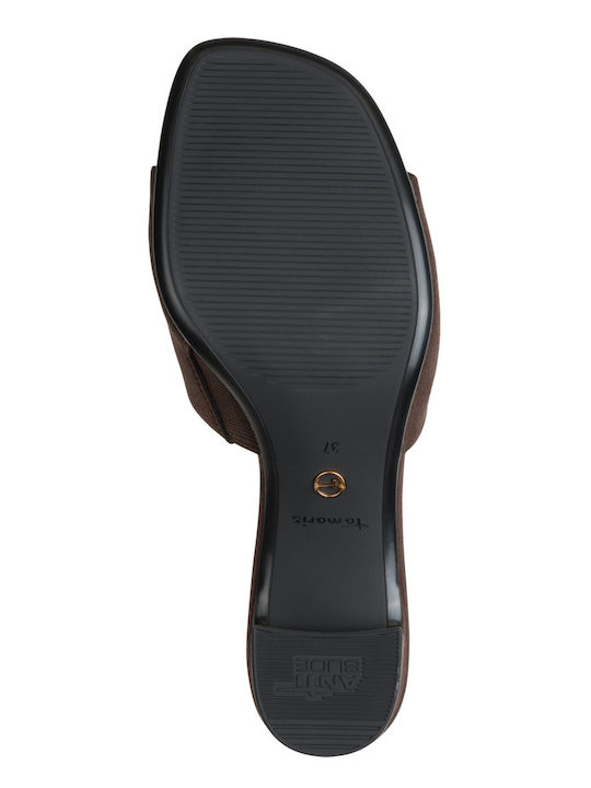 Mules with Low Heel in Brown Colour