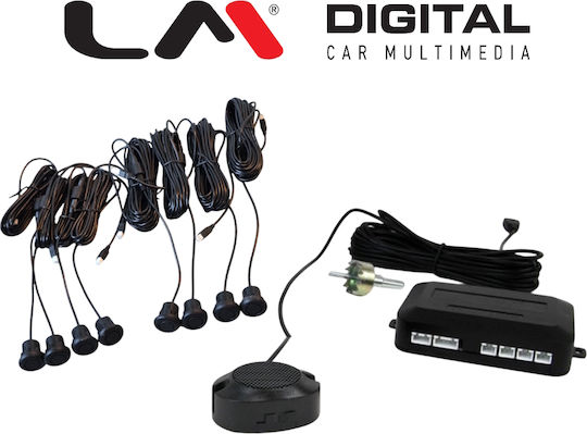 Electric Life Car Parking System with Buzzer and 8 Sensors 19mm in Black Color