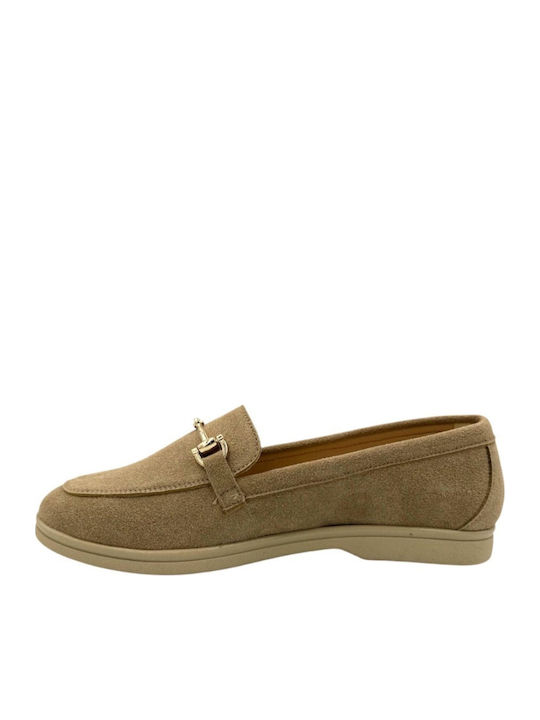 Δερμάτινα Γυναικεία Loafers σε Καφέ Χρώμα