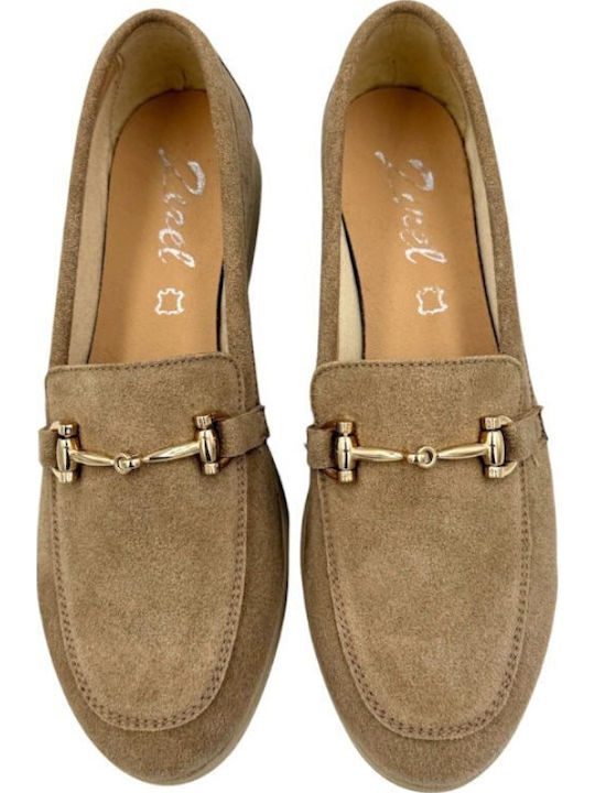 Δερμάτινα Γυναικεία Loafers σε Καφέ Χρώμα