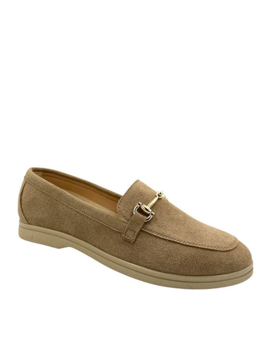 Δερμάτινα Γυναικεία Loafers σε Καφέ Χρώμα