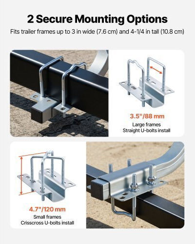 Vevor Boat Trailer Guides 470 Mm/520 Mm Height Adjustable Trailers Guide 2pcs Thickened High-duty Steel Trailer Guide-ons Smooth Roller Guidance V-hull Boats Small To Mid-size Boats