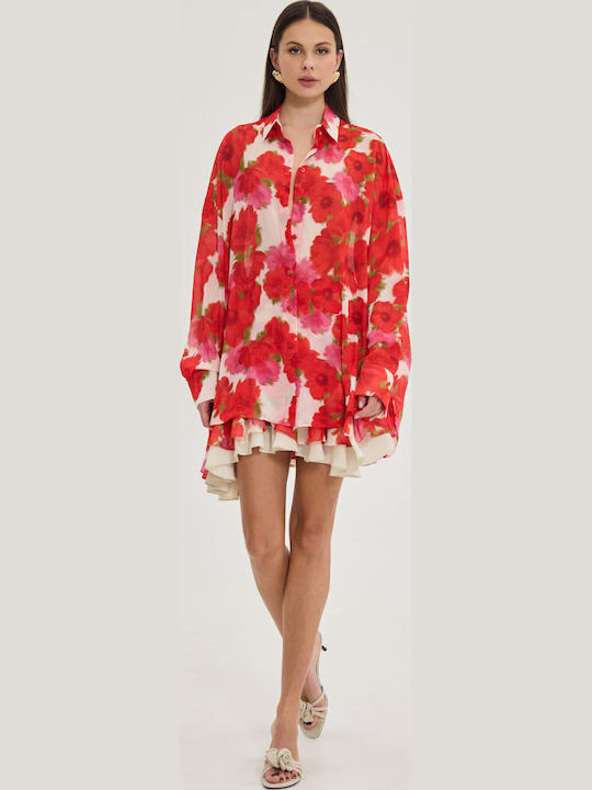 Mini Φούστα Floral Red