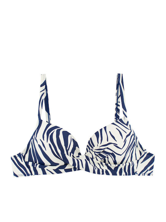 Γυναικείο Μαγιό Bikini Μπανέλα Ντραπέ Μπλε