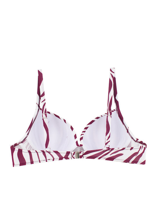 Costum de Baie Bikini cu Balenă Drapat Burgundy Damă