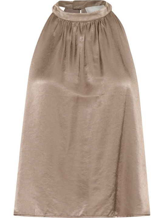 Women's Blouse Sleeveless Brown