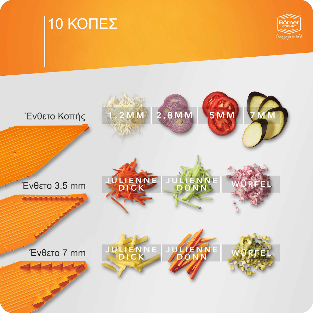 Set de Slicer Borner Μαντολίνο pentru Bucătărie V5 Powerline cu 6