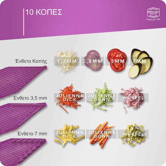 Borner Μαντολίνο Κουζίνας V5 Powerline Starter Set 6 Τεμαχίων-μωβ