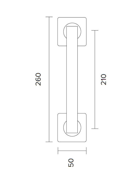 Conset Λαβή Εξώπορτας Πλάκα C875 260mm Μαύρη Ματ