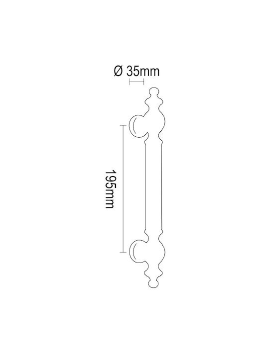 Viometale Viometale Türgriff Links 195mm Matt Gold