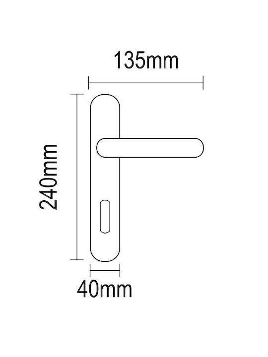 Viometale Middle Door Lever Plate Pair Chromium Viometale Middle Door Lever Plate Pair Chromium