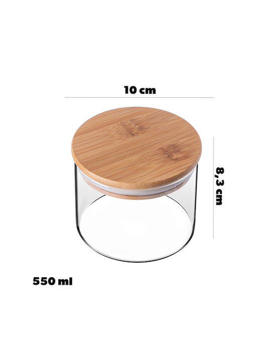 Kadax Set 3 Stück Getreidegläser mit Deckel Glas Transparent 550ml