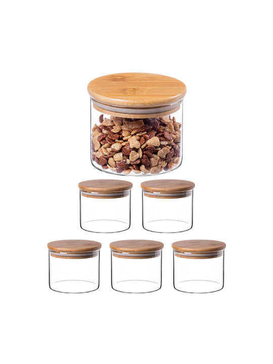 Kadax Set 6 Stück Getreidegläser mit Deckel Glas Transparent 550ml 6 Stück