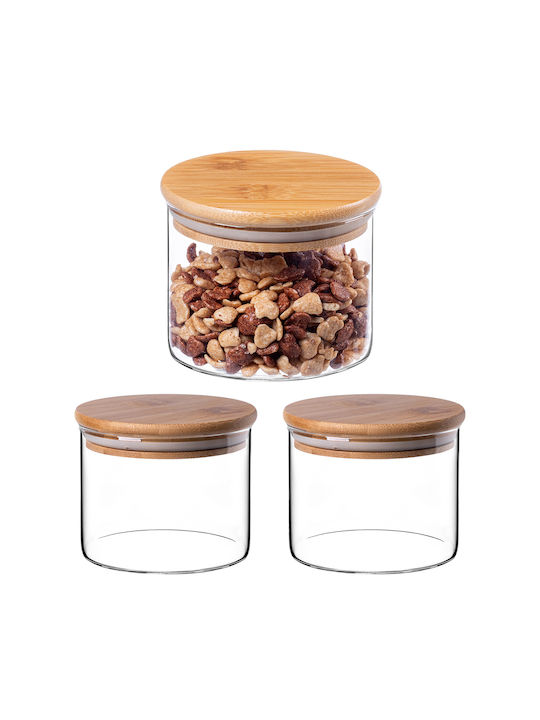 Kadax Set 3 Stück Getreidegläser mit Deckel Glas Transparent 550ml
