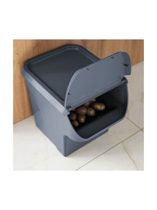 Kadax General Use Vase with Plastic Grey Lid 26.5x26x33cm 1 Pieces