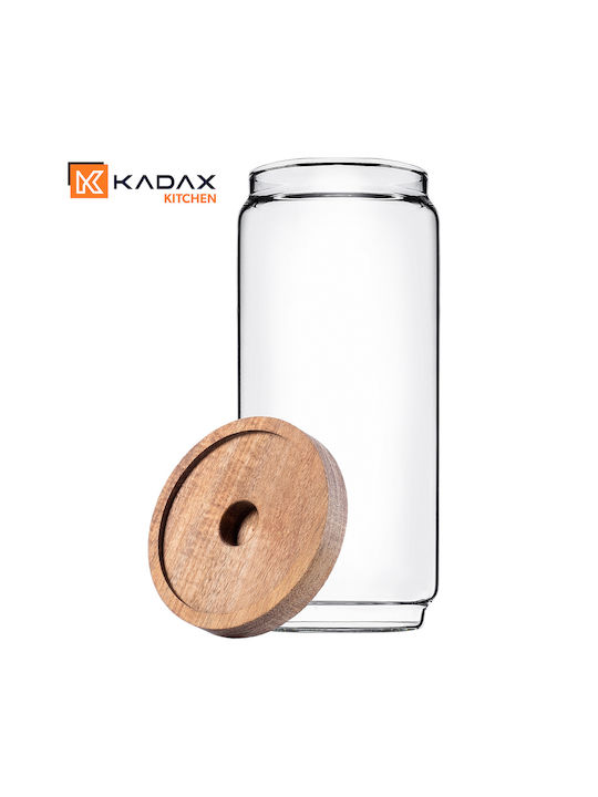 Kadax Glass Food Jar for Pasta Tea Sugar Cereals Coffee with Lid Transparent 950ml 1 Piece