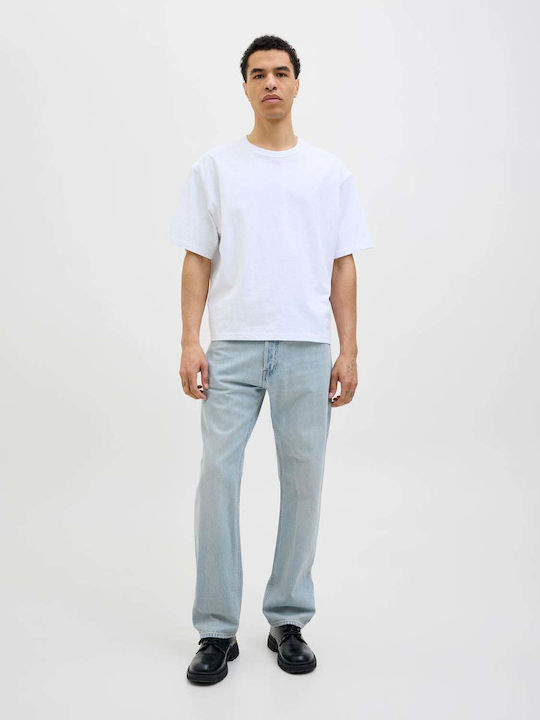 Chris Men's Jeans Pants Relaxed Straight Fit Light Blue