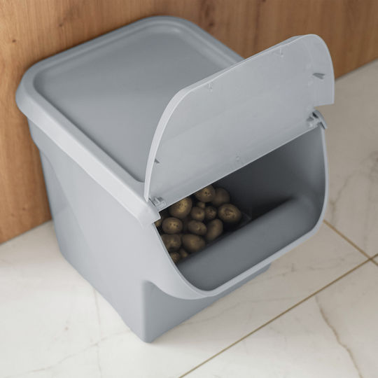 Kadax Vază Utilizare Generală Cu Capac Plastic Gri 26.5x26x33cm