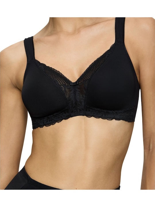 Modern Lace+ Cotton N Μαύρο Σουτιέν χωρίς Ενίσχυση & χωρίς Μπανέλες