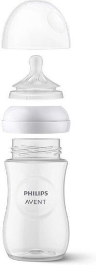 Philips Set Biberoane din Plastic Natural Anti-colici cu Tetină din Silicon pentru 1+ Luni Albastre 260ml