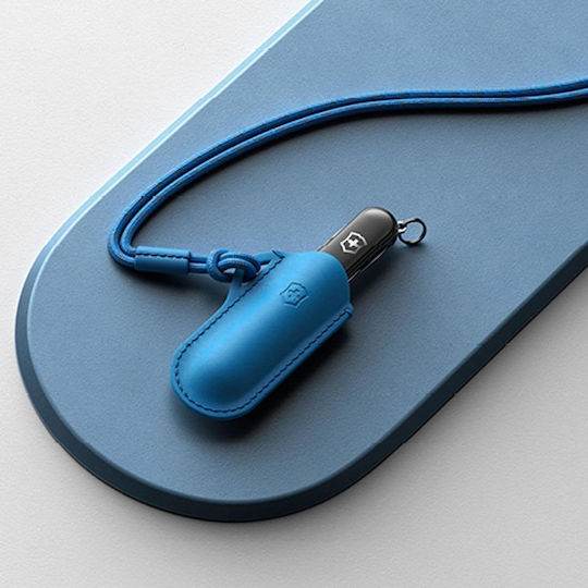 Classic Sd Schweizer Armee-Messer 58 Mm 7 Funktionen Schwarzes Leder-Gehäuse Blau