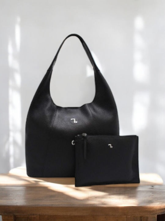 Leder Damen Umschlag Schwarz
