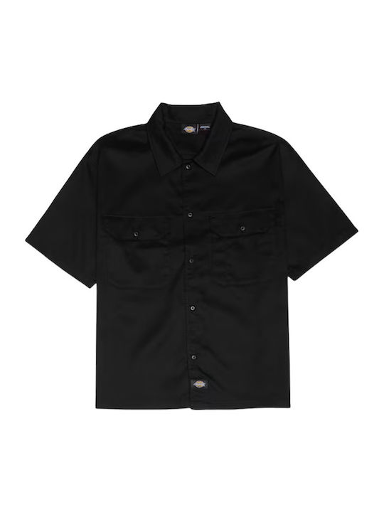 Work Shirt Къс Ръкав Пухкащо Черна