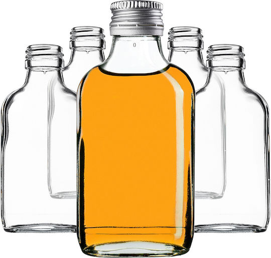100ml Flask Bottle Silver Cap 1 Pc