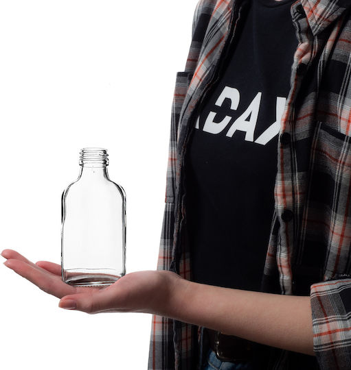 100ml Flask Bottle Silver Cap 1 Pc