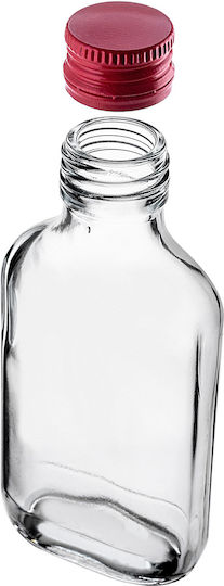 Sticlă Flask 100ml Capac Roșu 1 Bucată