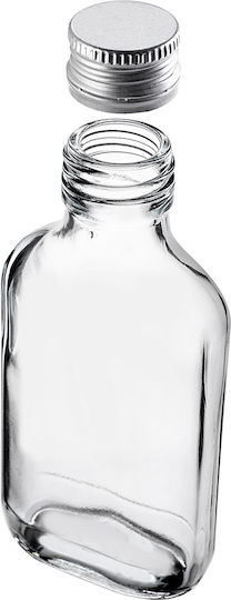 100ml Flask Bottle Silver Cap 1 Pc