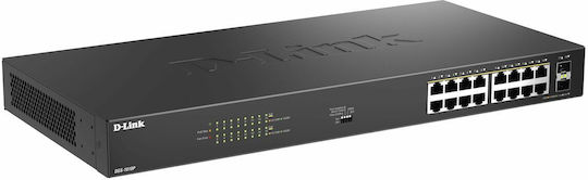 D-Link DGS-1018P/E L2 Switch with 16 Gigabit (1Gbps) Ethernet Ports and 2 SFP Ports