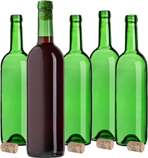 Wine Bottle Cork Bordeaux 0.75l 750ml Glass Bottles Wine Cider
