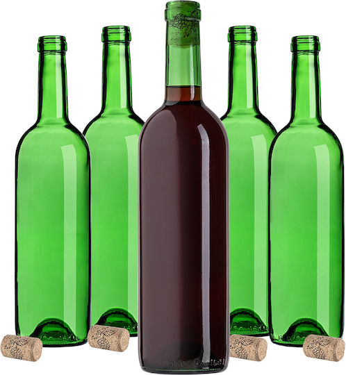 Wine Bottle Cork Bordeaux 0.75l 750ml Glass Bottles Wine Cider
