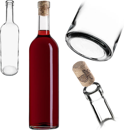10 Pcs Glass Bottles Wine Liqueurs Wine Bottle 0.75l 750ml + Stoppers