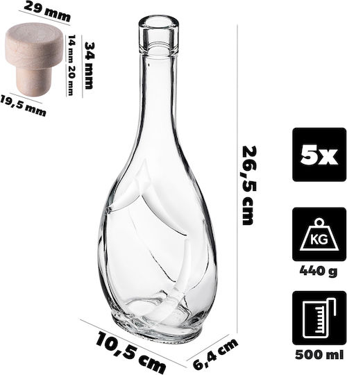 Sticlă Icona 500 Ml 0.5l Vin Lichioruri Sucuri Dop