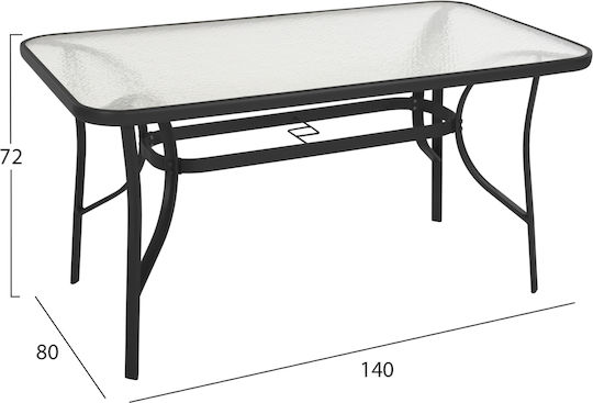 Τραπέζι Bruno 140x80x72 Μαυρο Τραπέζι Bruno 140x80x72 Μαυρο
