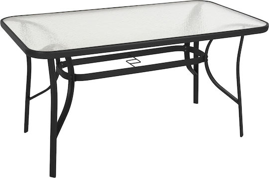 Metallischer Garten- und Terrassentisch Bruno Schwarz 140x80x72cm