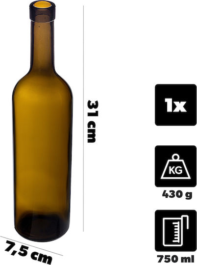 Kadax Wein-/Getränkeflaschen Liqueur Bordeaux 0,75 L 750ml Wein Cider Olive Flasche